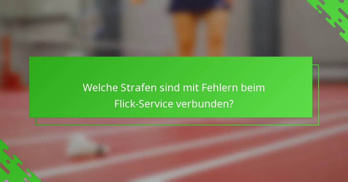 Welche Strafen sind mit Fehlern beim Flick-Service verbunden?