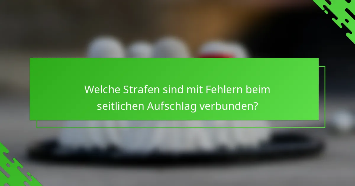 Welche Strafen sind mit Fehlern beim seitlichen Aufschlag verbunden?
