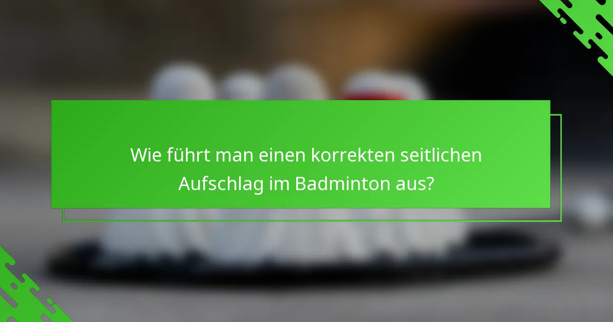 Wie führt man einen korrekten seitlichen Aufschlag im Badminton aus?