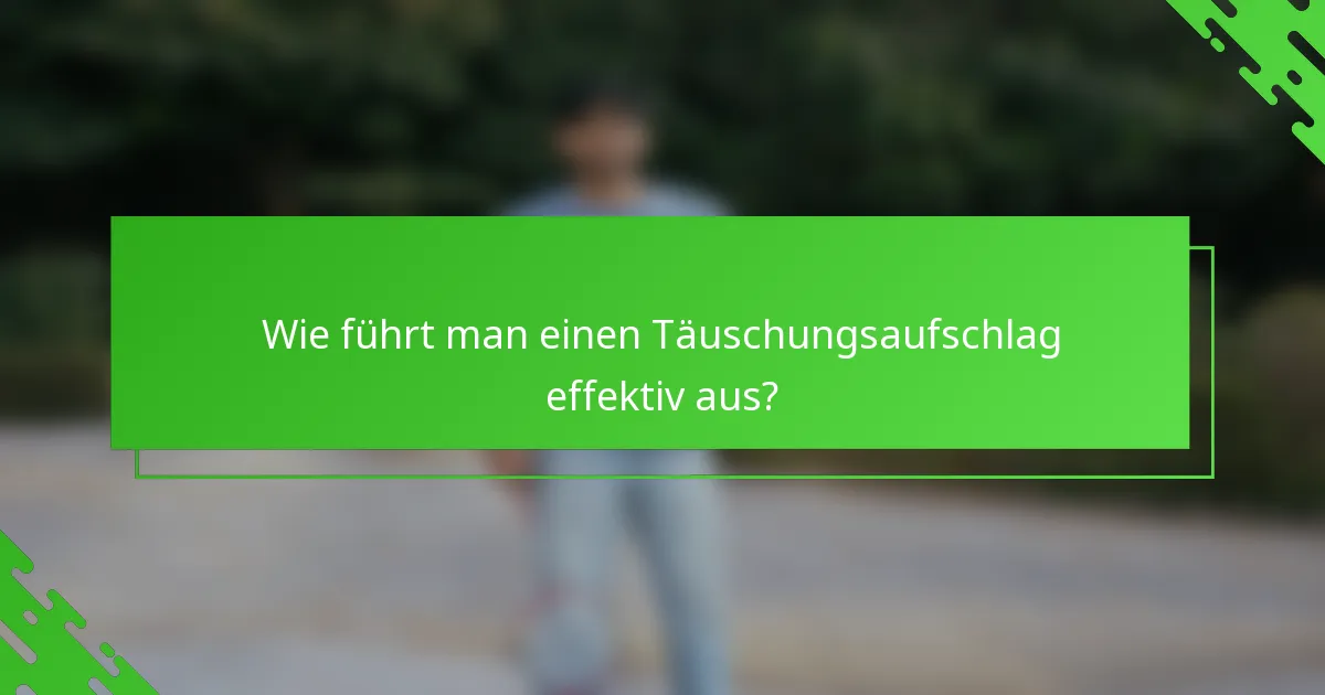 Wie führt man einen Täuschungsaufschlag effektiv aus?